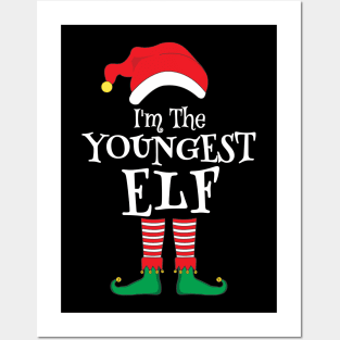 I'm The Youngest Elf Matching Family Christmas Pajama Shirt Posters and Art